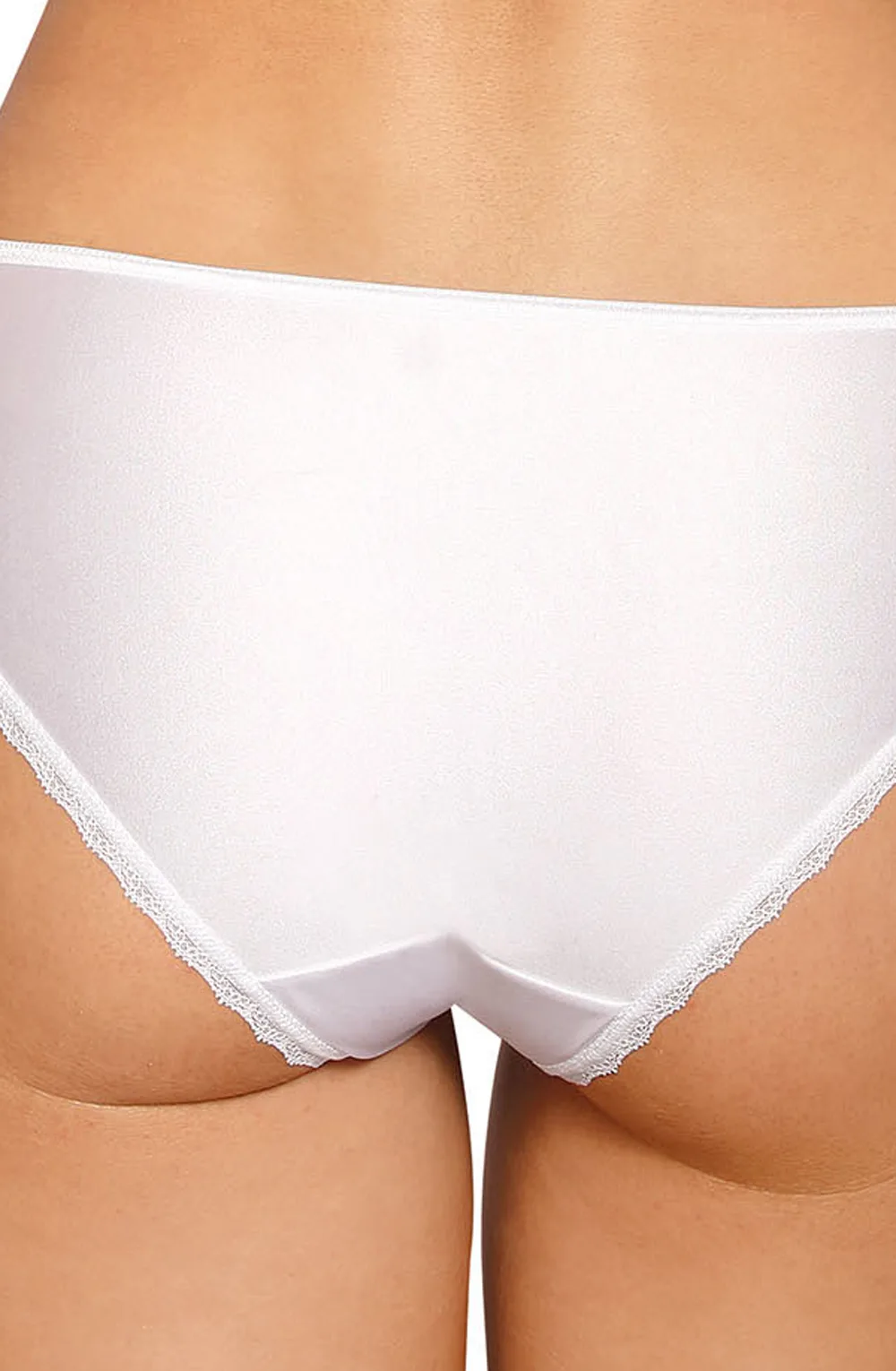 image 2 of Roza Anuk Luxury Embroidered White Brief with Jewel Accent