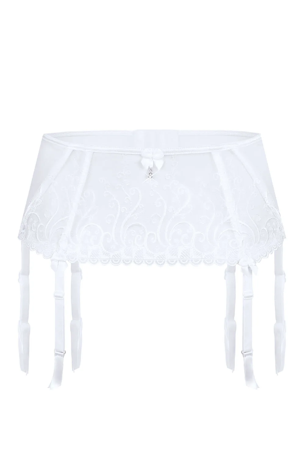 image 3 of Roza Anuk Embroidered Suspender Belt - Timeless Luxury in White