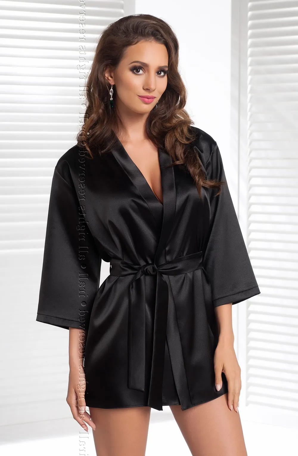 image of Irall Aria Satin Dressing Gown - Plus Size Robe