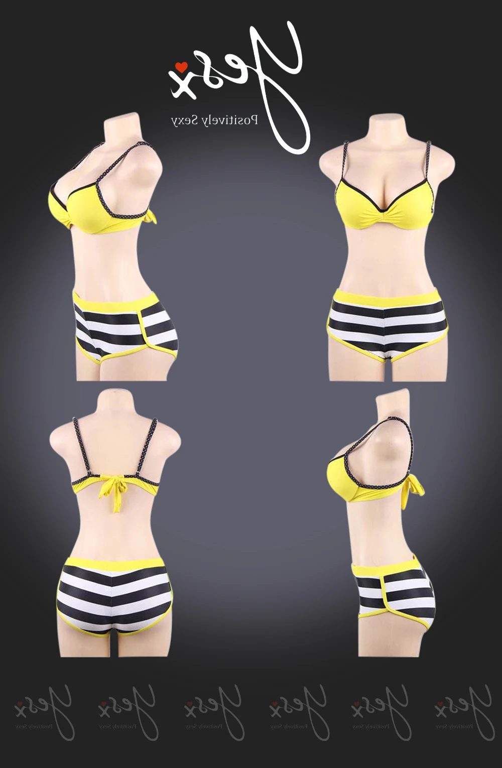 image 4 of YesX YX963 Yellow Bikini Set - Padded Cups & Adjustable Straps