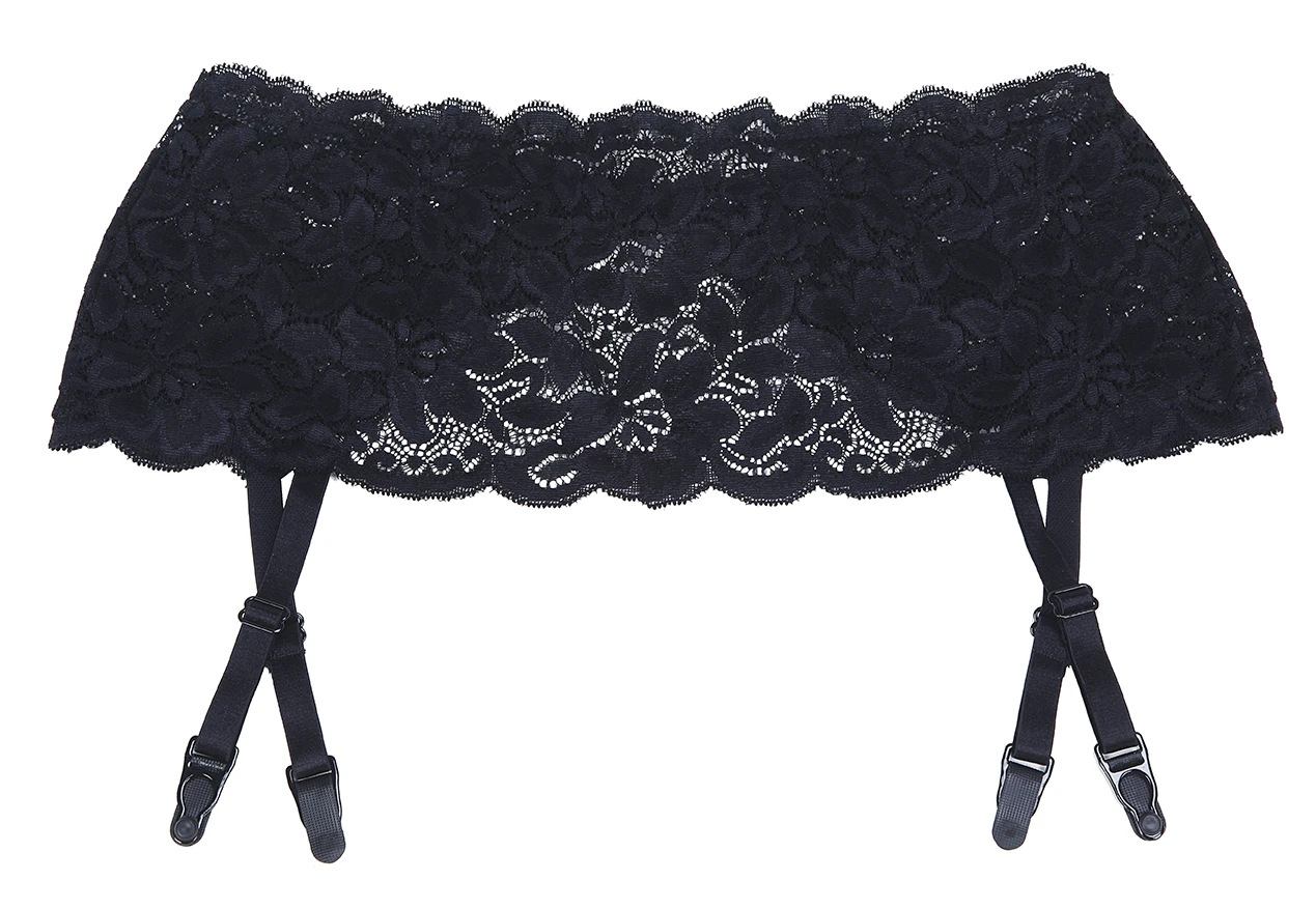 image 2 of Shirley of Hollywood 20146 Black Lace Garterbelt