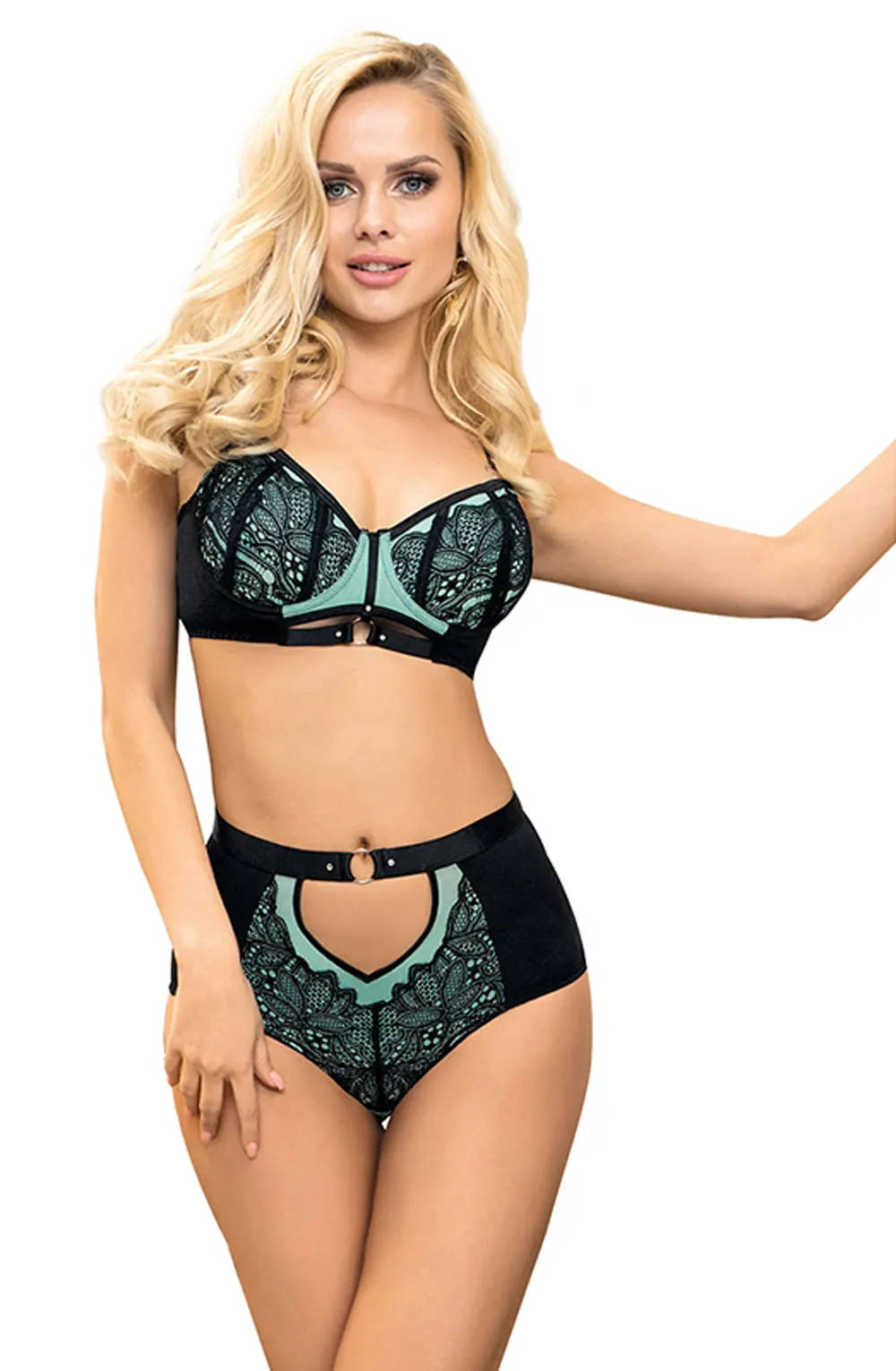 image 5 of YesX YX830 Blue Lace Bra and Brief Set - Sexy Lingerie for Women