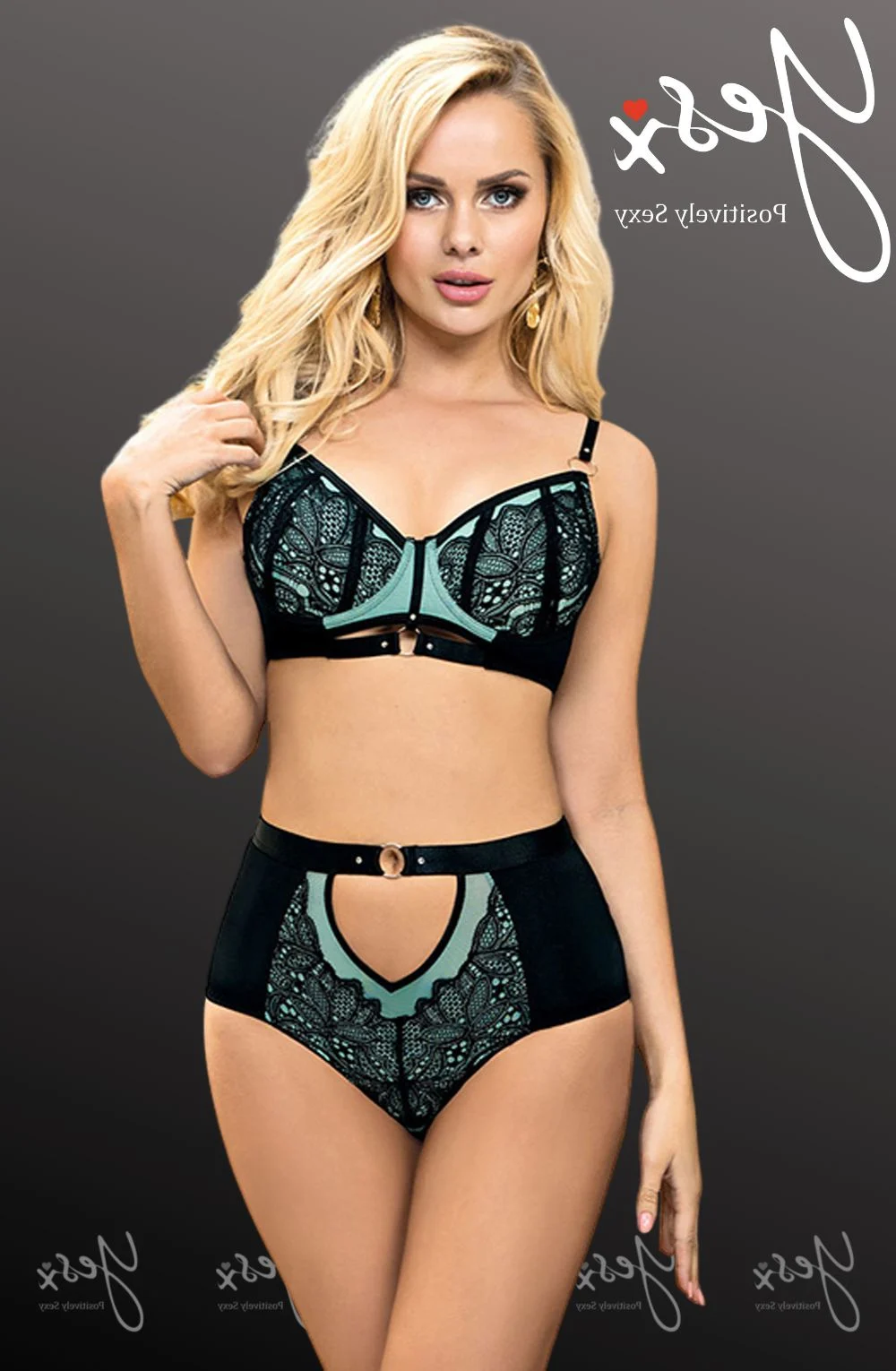 image of YesX YX830 Blue Lace Bra and Brief Set - Sexy Lingerie for Women