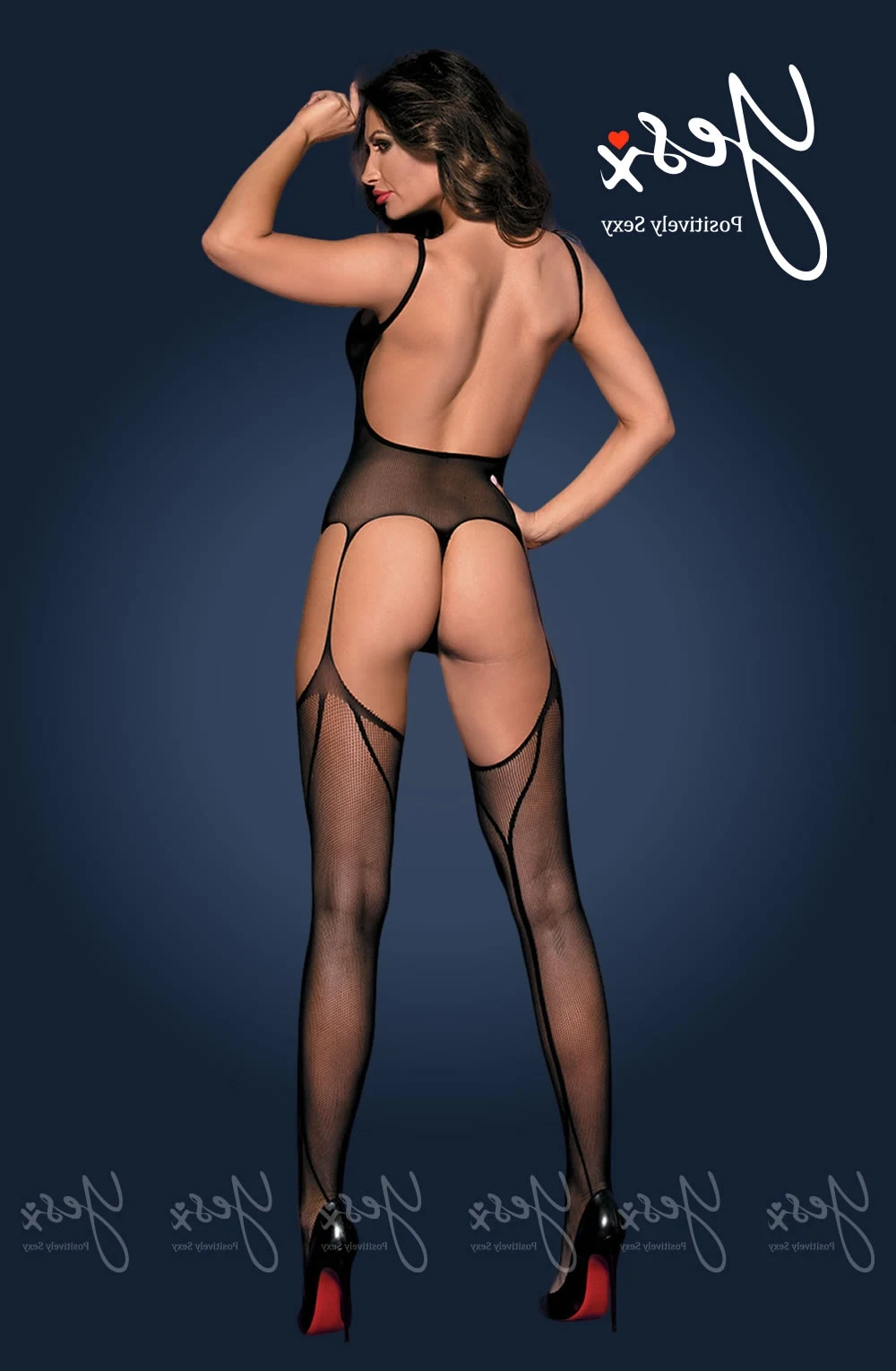 image 4 of YesX YX179 Sheer Black Bodystocking - Backless Teddy & Stockings