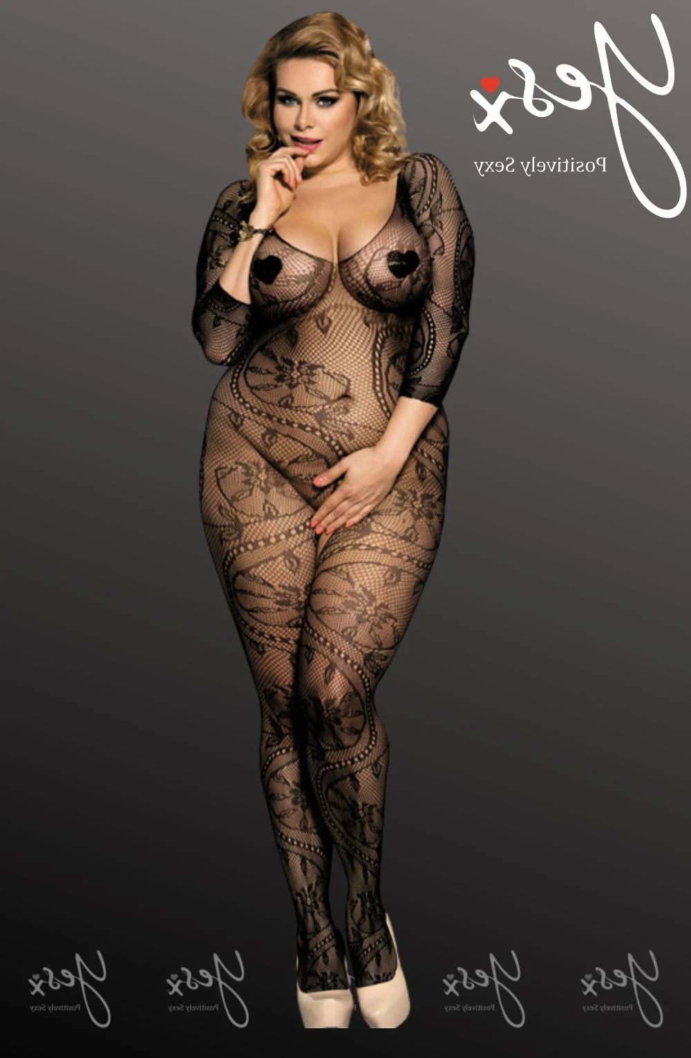 image of YesX YX812Q Bodystocking - Seductive All-Over Patterned Nylon Hosiery