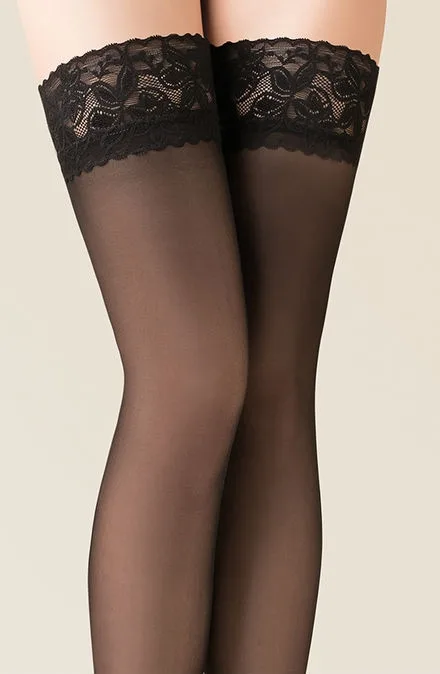 image 4 of Gabriella 200 Hold Ups - Sheer Lace Top Hosiery