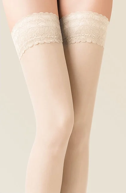 image 2 of Gabriella 15D Ivory Lace Hold-Ups - Wedding & Everyday Hosiery