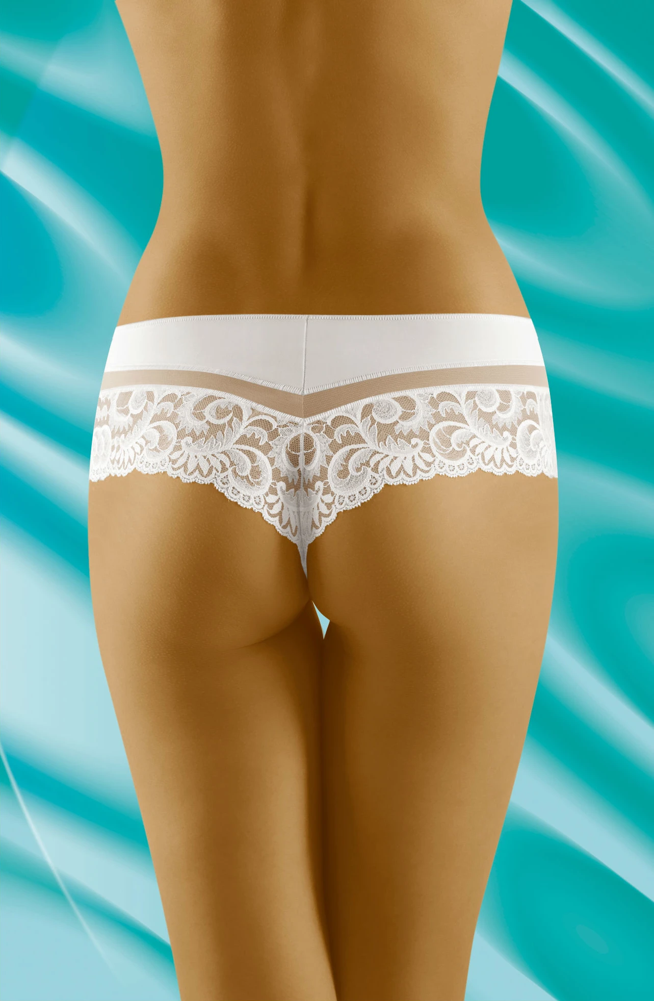 image 3 of Wolbar Cantata - Soft Microfiber Shorts/Thong with Lace Detail