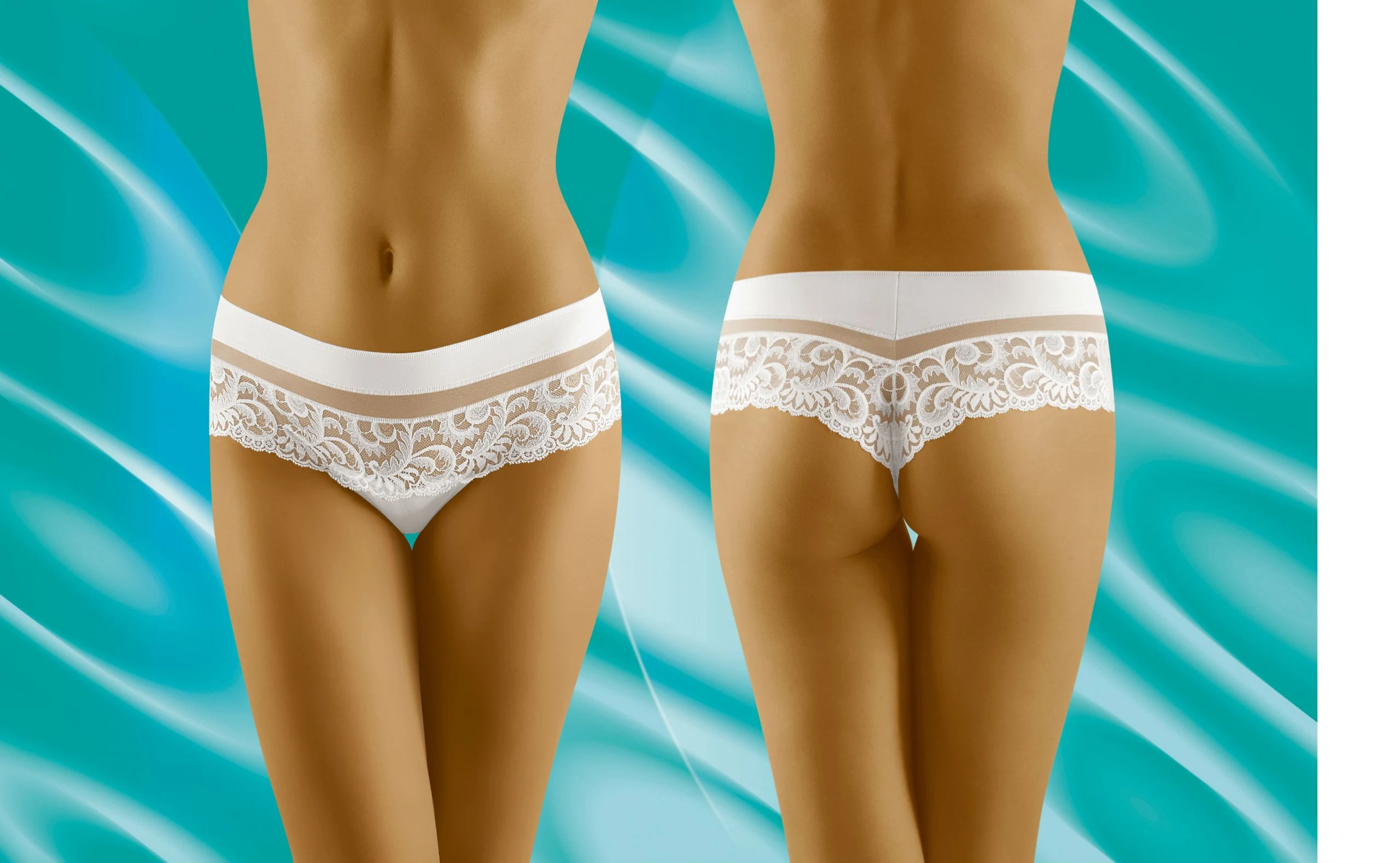 image 5 of Wolbar Cantata - Soft Microfiber Shorts/Thong with Lace Detail