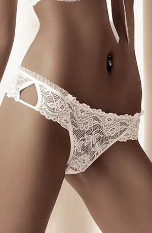 image 6 of Roza Carmen White Bridal Thong - Elegant Lace Lingerie (Size Options)