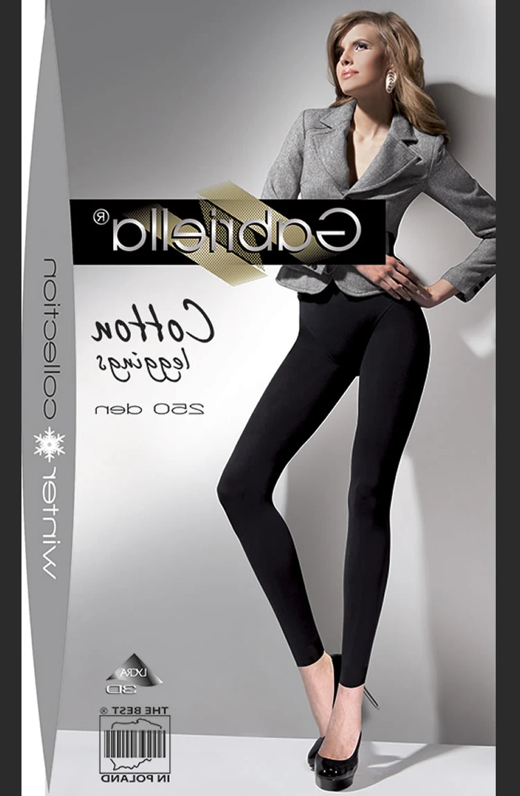 image 2 of Gabriella Cotton Leggings - 250D Ankle Length Nero