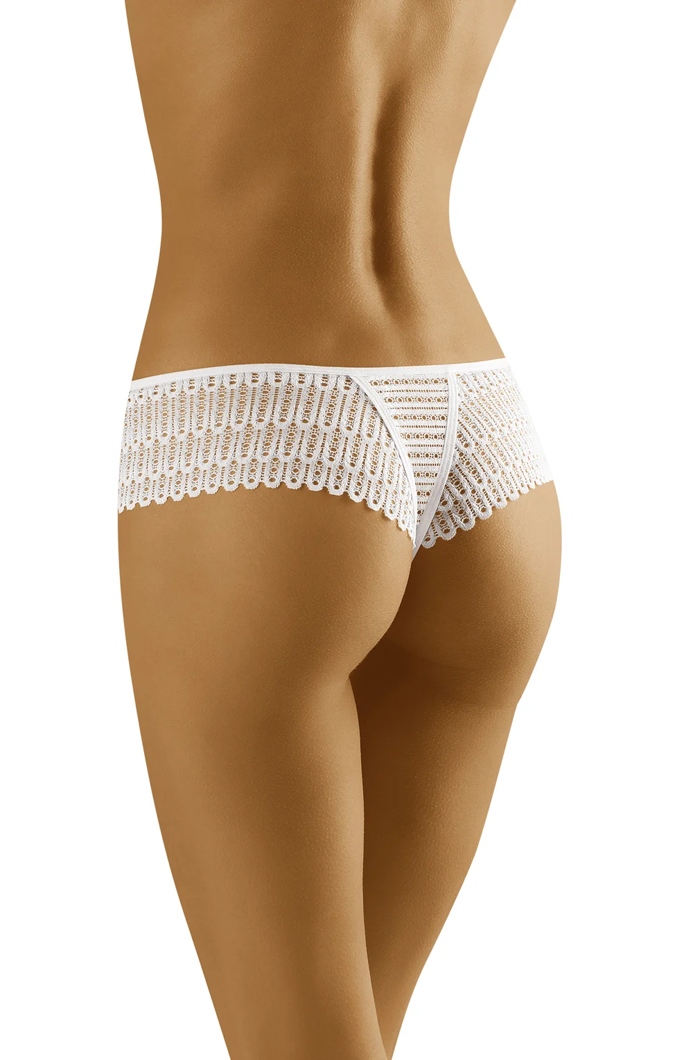 image 2 of Wolbar Thong Curanta - White Lace with Bow Detail