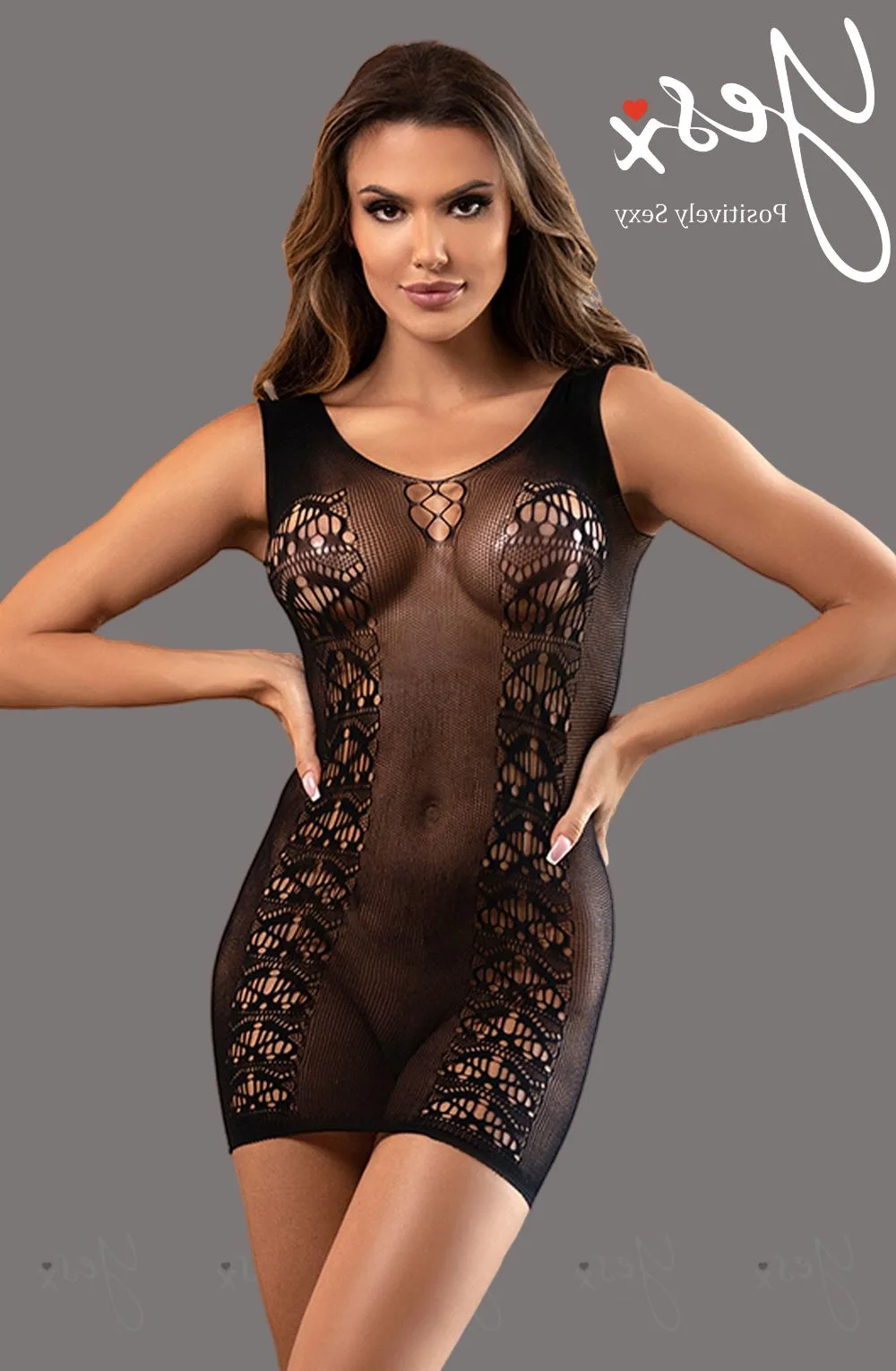 image 4 of YesX YX820 Black Bodystocking Dress - Sexy Lingerie