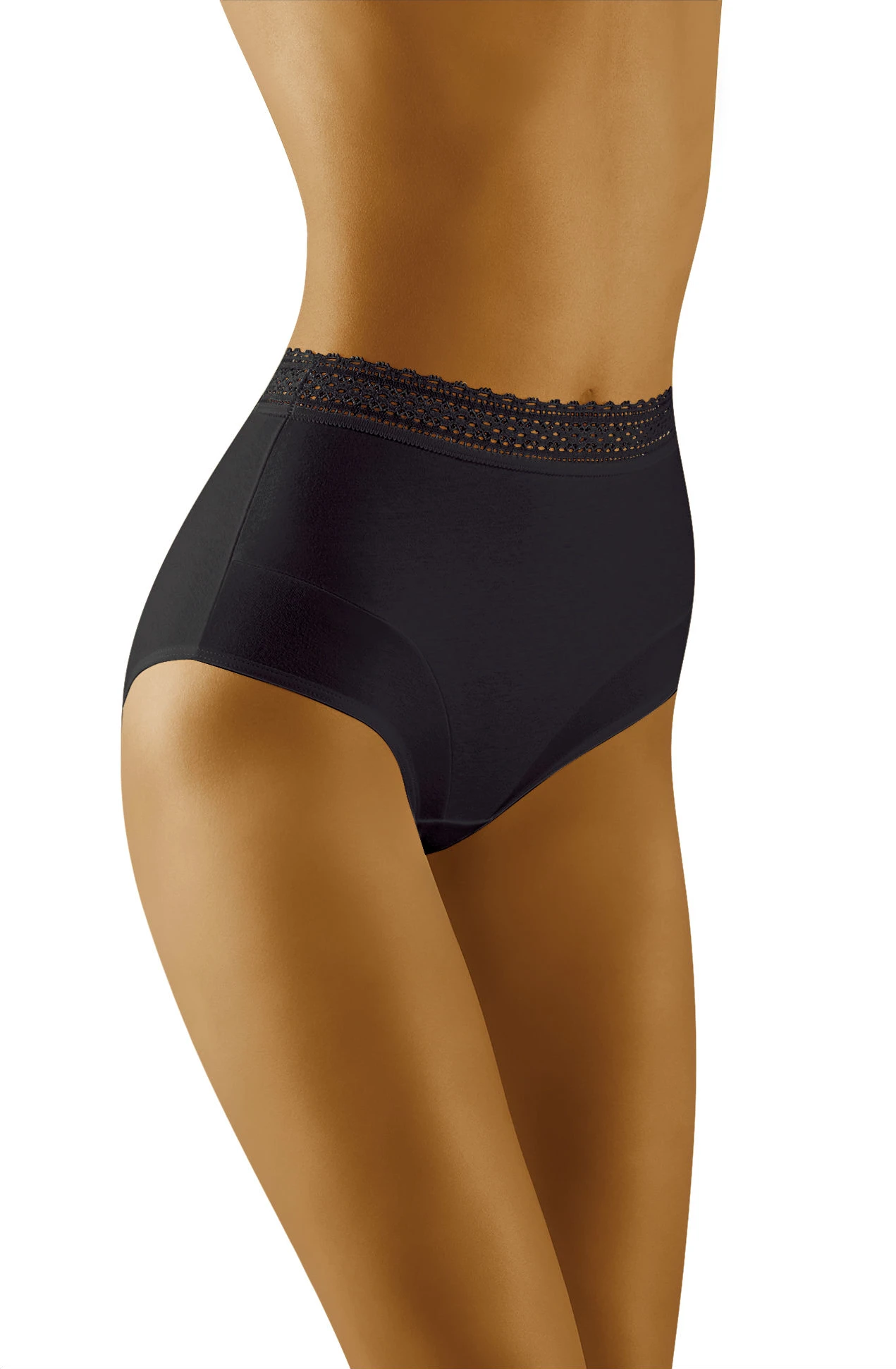 image 2 of Wolbar Eco-Go Briefs - Cotton Lace Trims& High Waist Enhancement