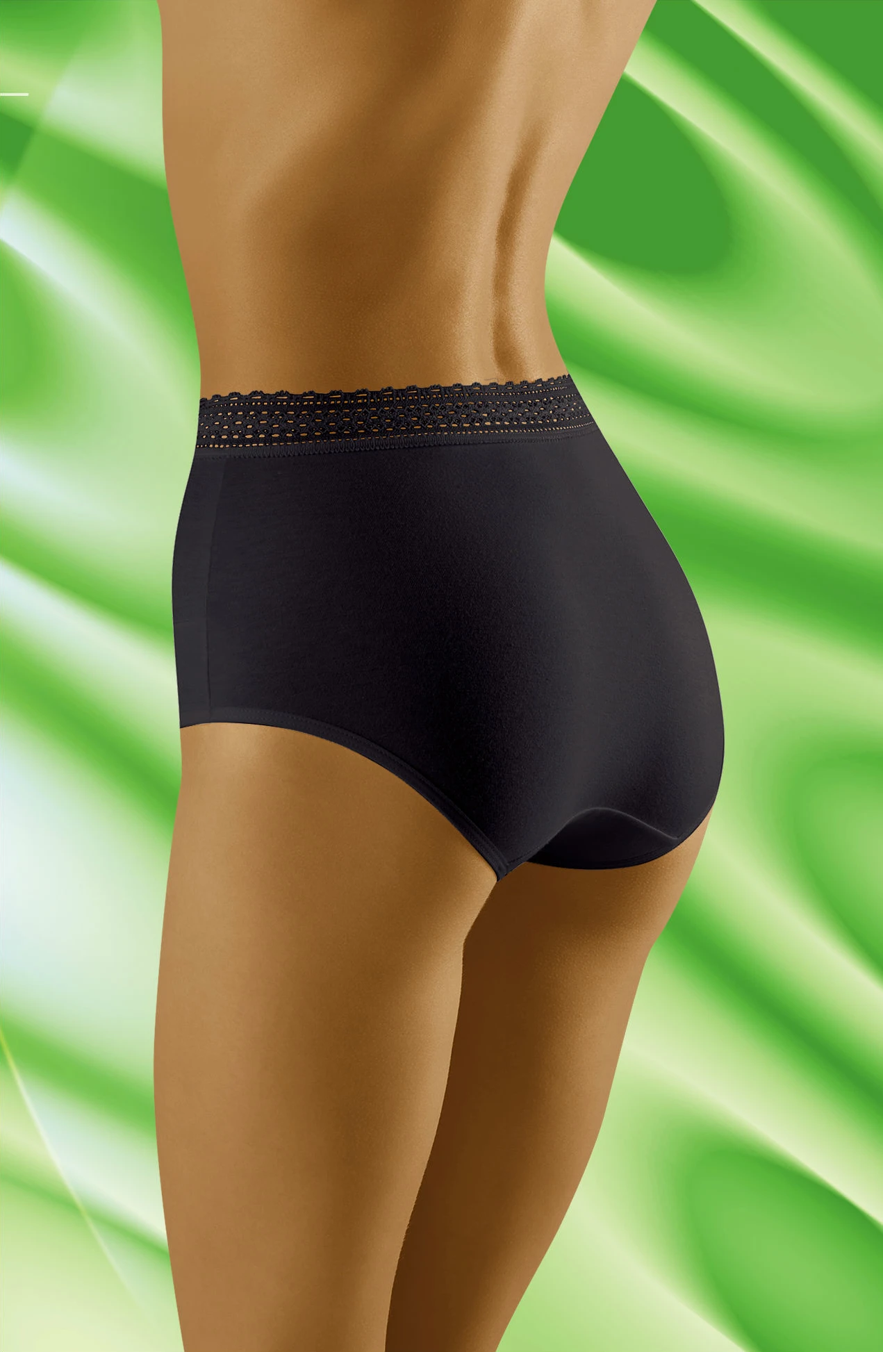 image 3 of Wolbar Eco-Go Briefs - Cotton Lace Trims& High Waist Enhancement