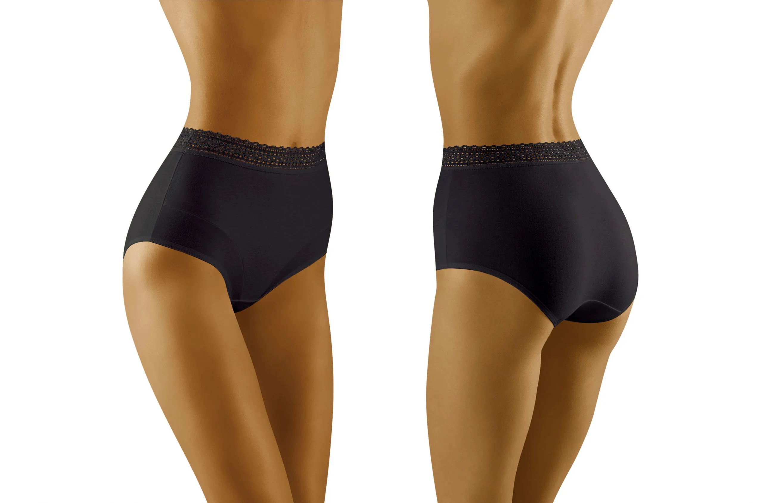 image 6 of Wolbar Eco-Go Briefs - Cotton Lace Trims& High Waist Enhancement