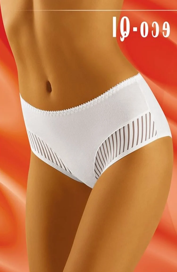 Wolbar Eco-QI White Lace Brief - Sheer, Deep Sided & Boxed