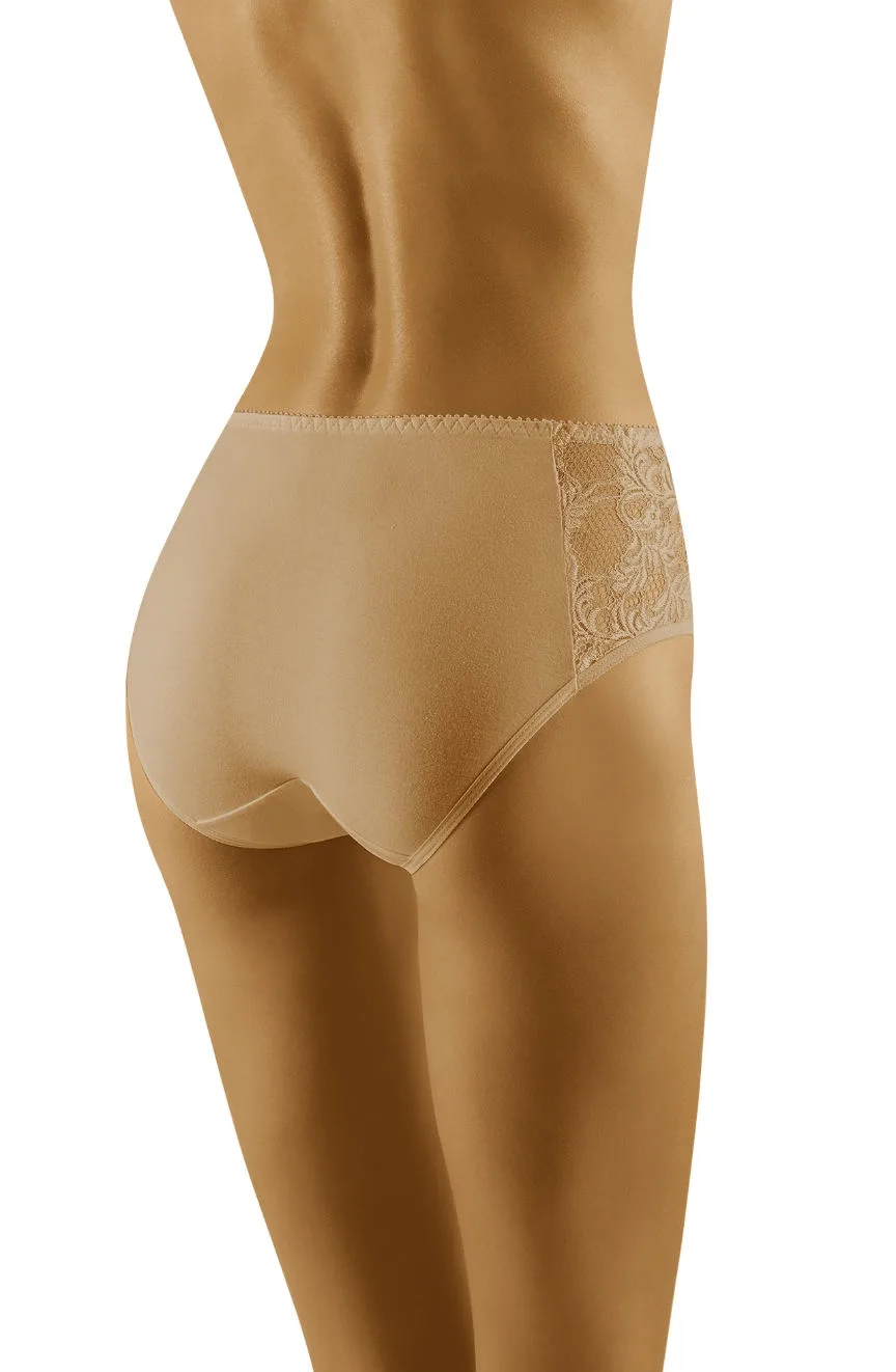 image 2 of Wolbar Briefs Eco-Vu - Beige High Cotton Lace Inserts