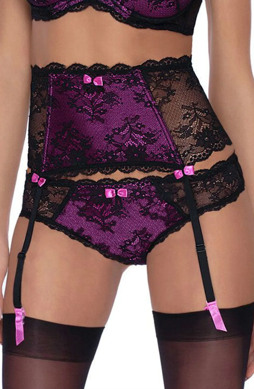 image of Roza Fifii Black Lace Suspender Belt - Elegant Hosiery Accessory