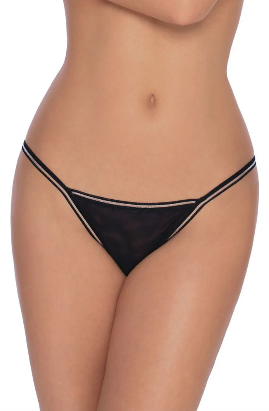 image 5 of Roza Fiona Black Sexy Back Detail Thong - Best Seller