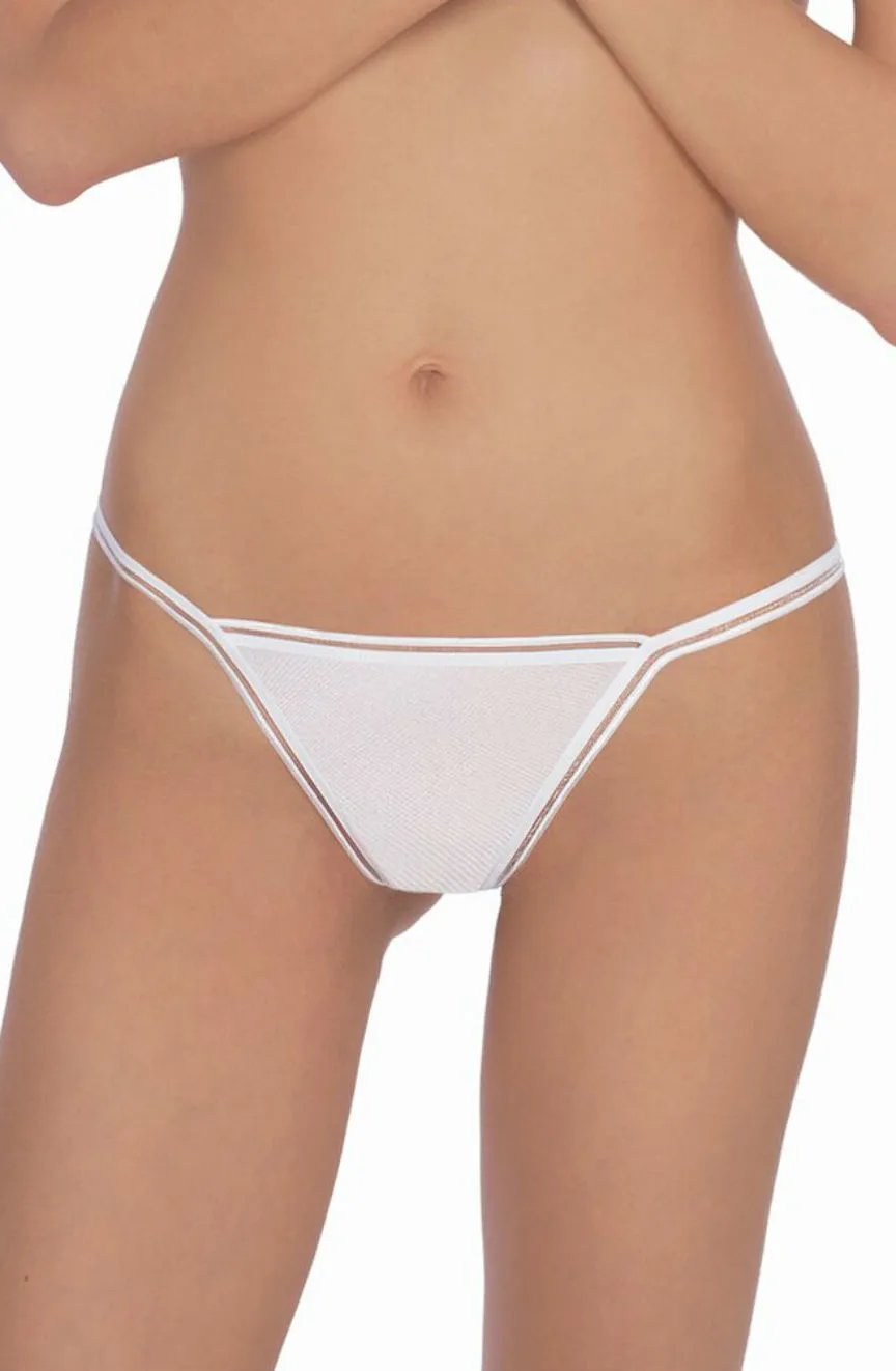 image 5 of Roza Fiona Bridal Thong - White with Back Detail (Boxed)