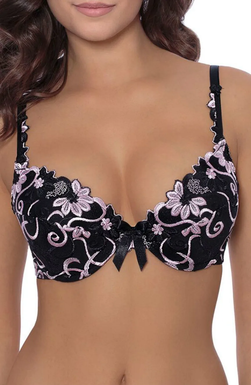 image 3 of Roza Florence Pink Embroidered Push Up Bra Set