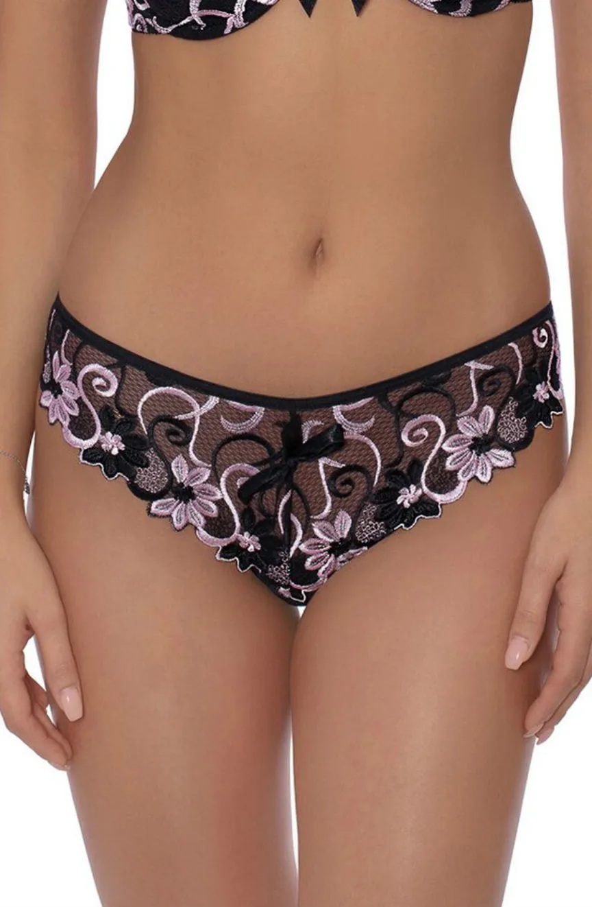 image of Roza FRP - Pink Embroidered Briefs for Daily & Bedroom Wear