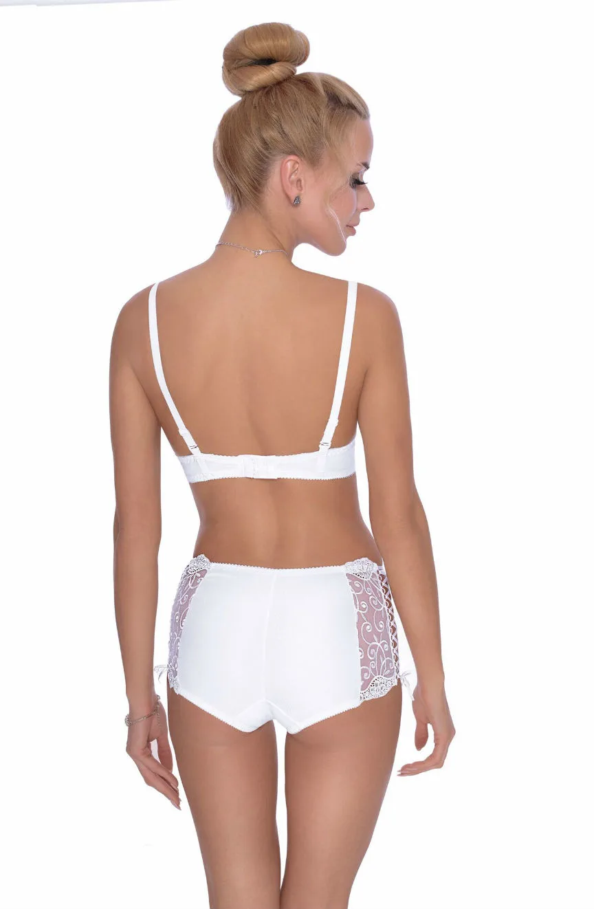 image 2 of Roza Ginewra White Bridal Lace Shorts - Soft, Stretchy and Elegant