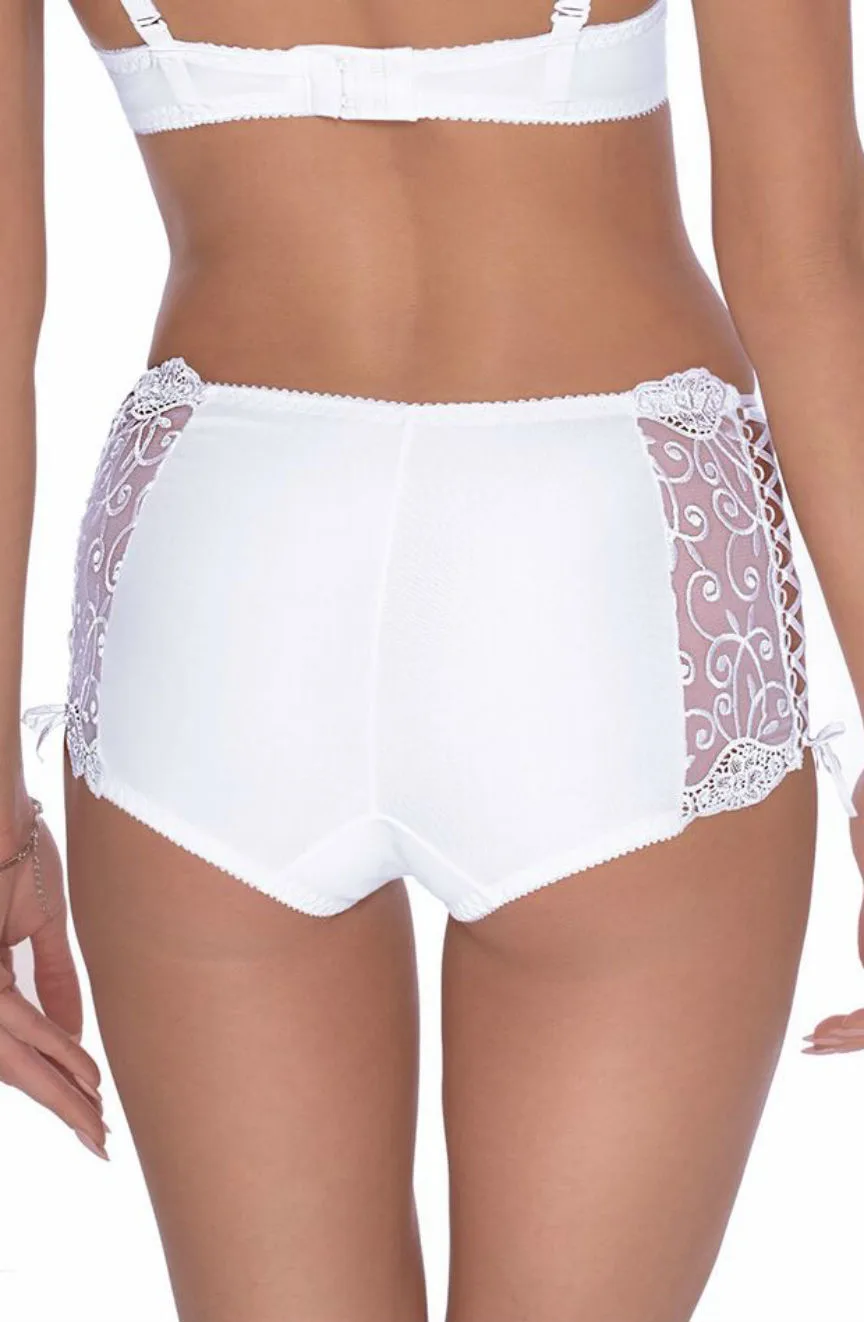image 6 of Roza Ginewra White Bridal Lace Shorts - Soft, Stretchy and Elegant