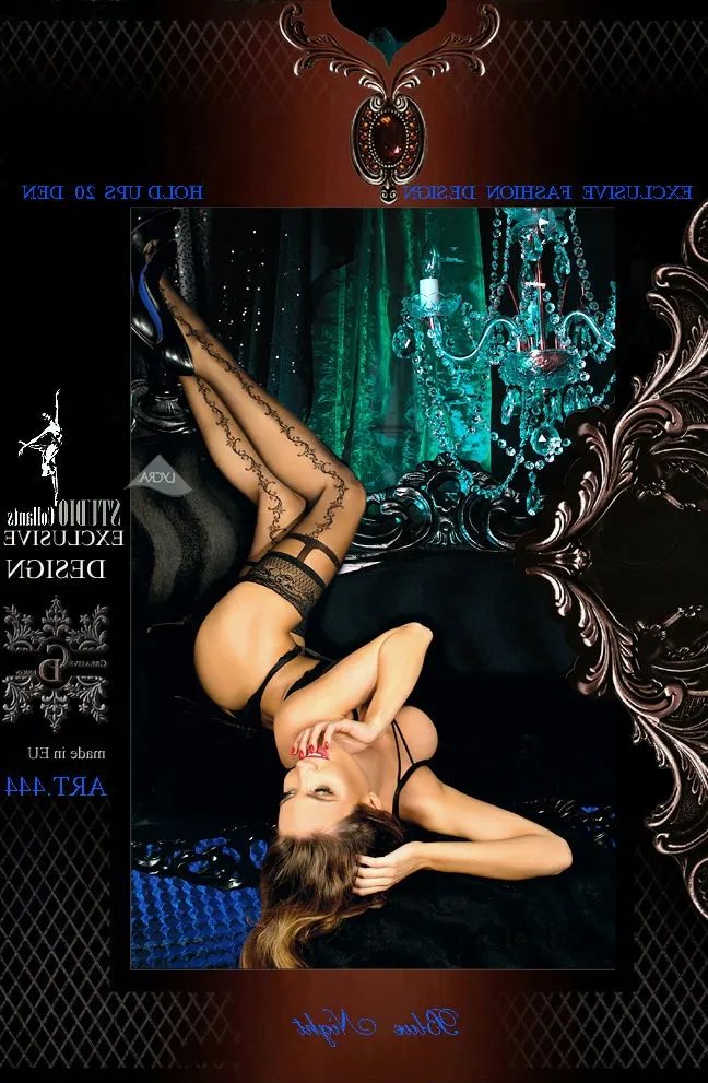 image 4 of Ballerina 444 Black Hold Ups with Gold Detailing