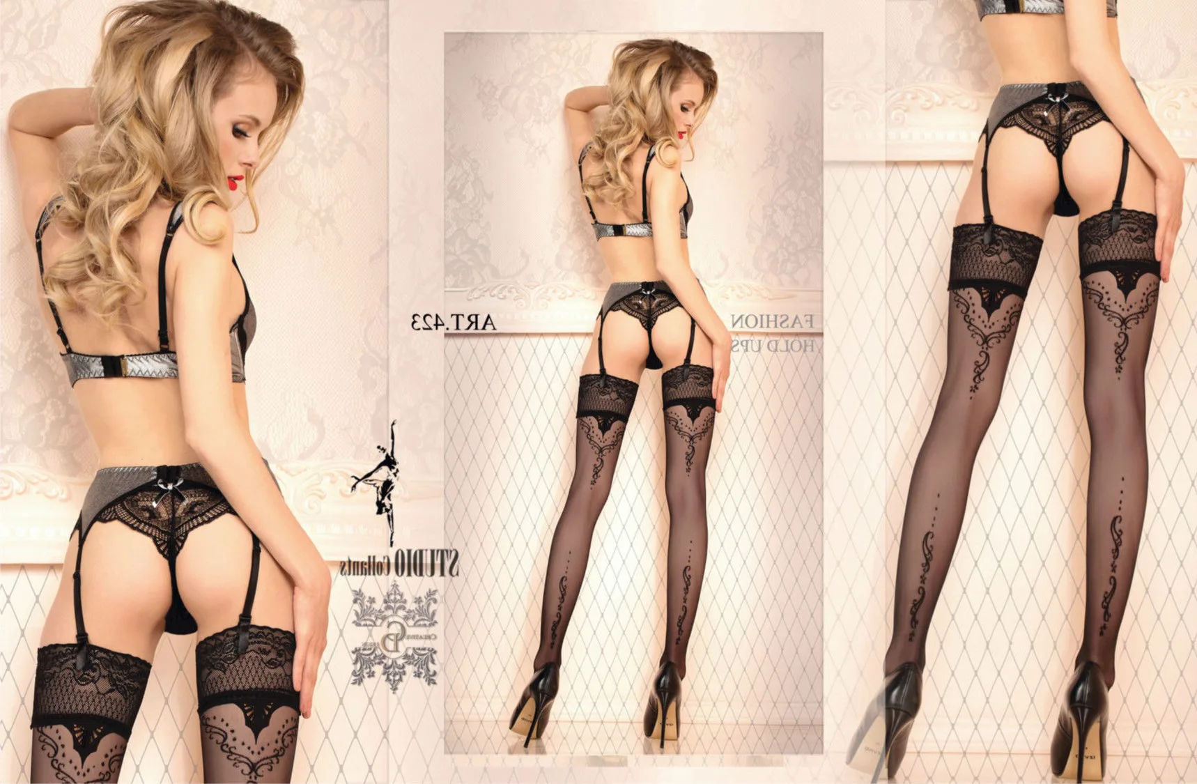 image 3 of Luxury Ballerina 423 Nero Hold Ups, 20-Denier Leg