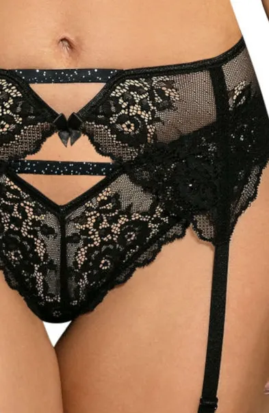 image 2 of Roza Kena Black Lace Suspender Belt - Feminine & Seductive Hosiery