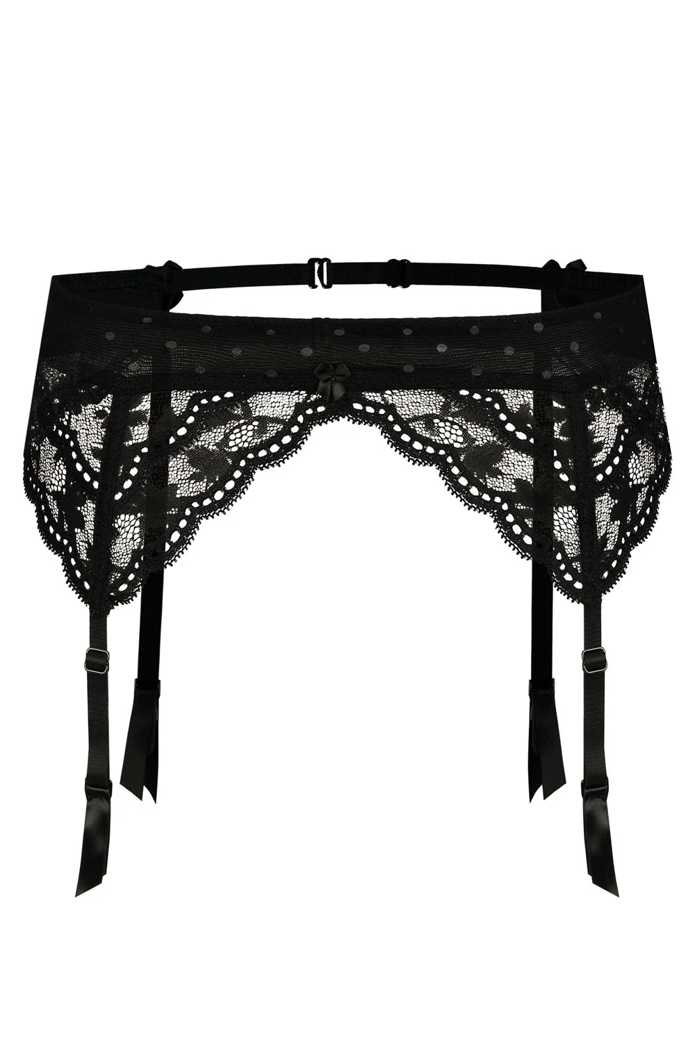 image 4 of Roza Lagerta Black Lace Suspender Belt - Adjustable & Elegant