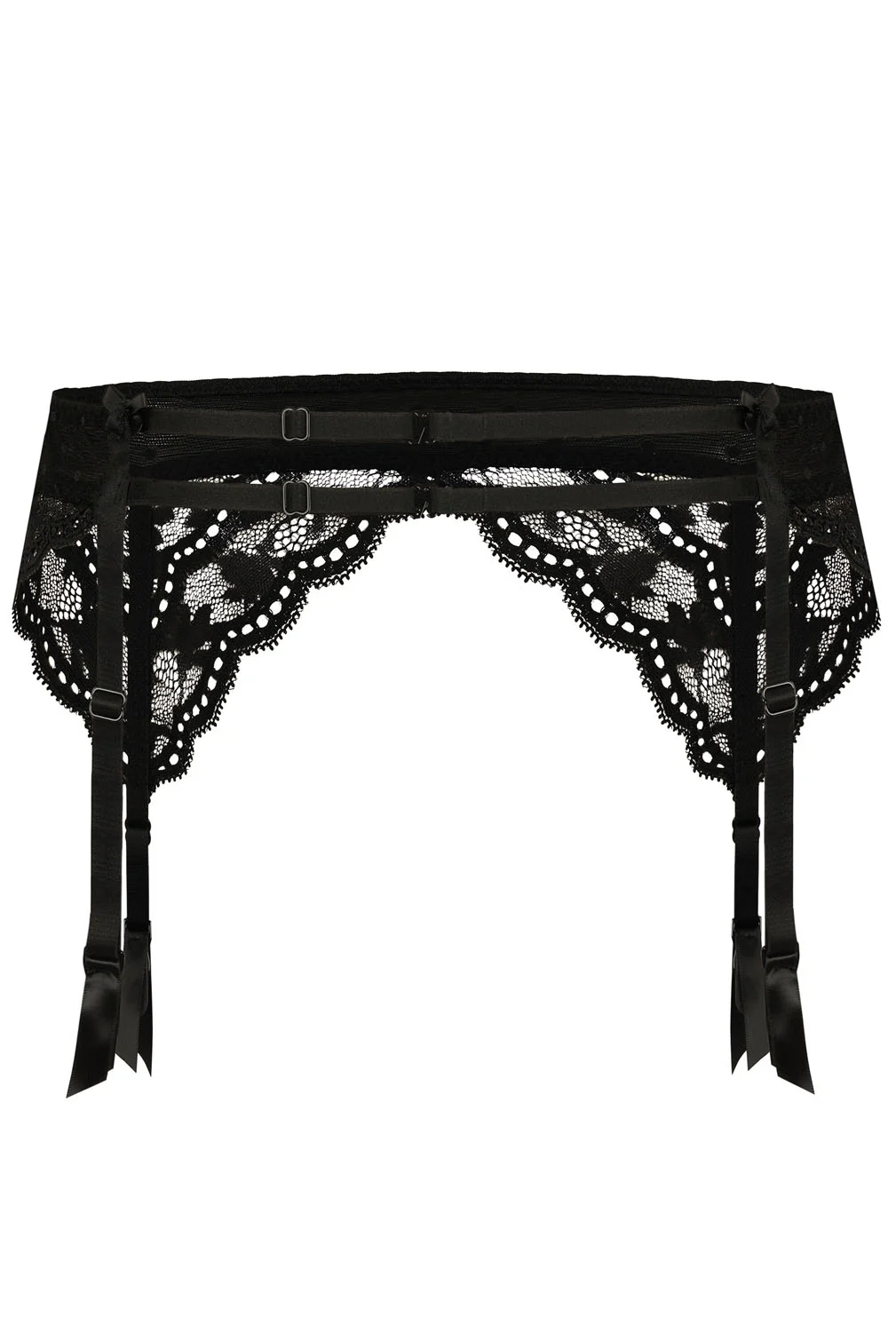 image 5 of Roza Lagerta Black Lace Suspender Belt - Adjustable & Elegant