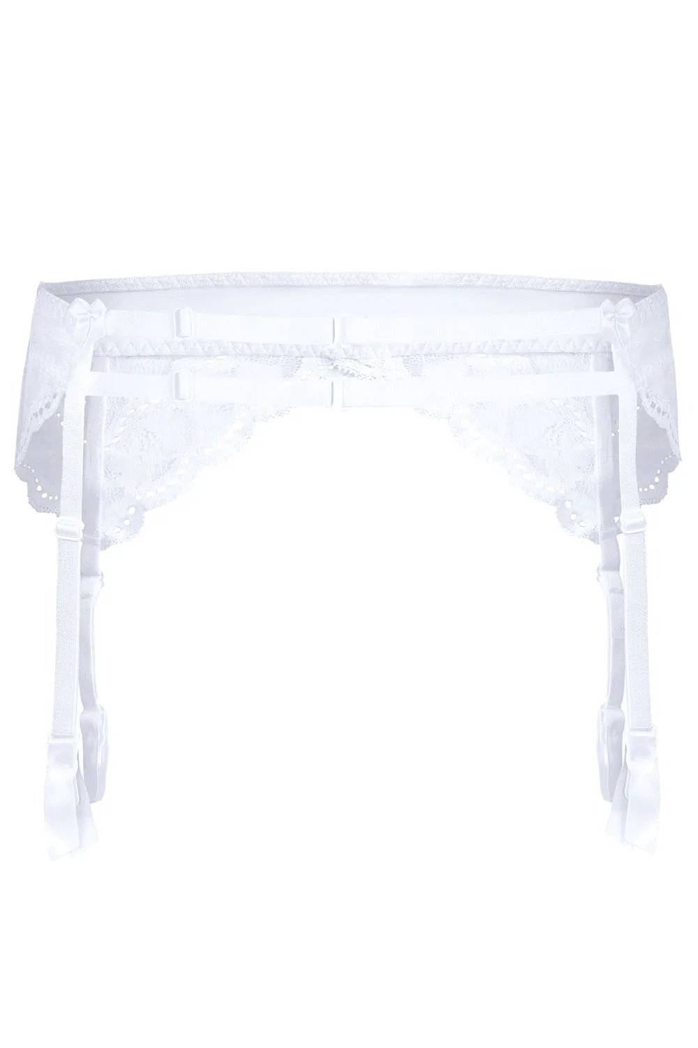 image 2 of Roza Lagerta White Lace Suspender Belt  Elegant & Adjustable