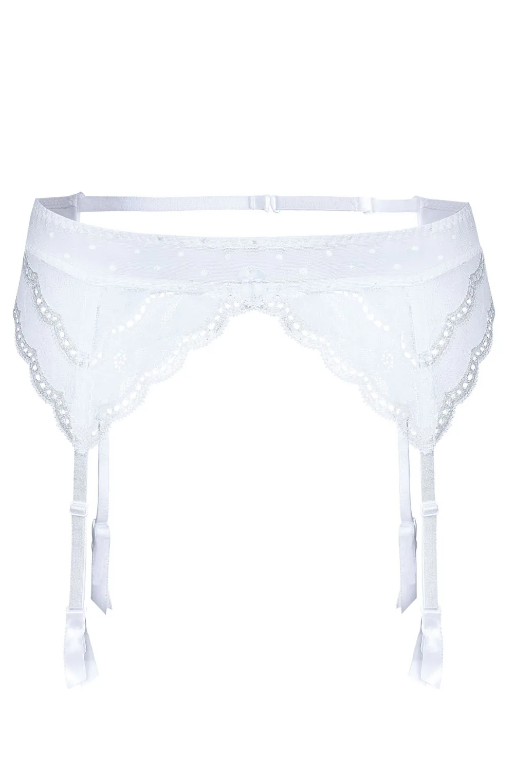 image 3 of Roza Lagerta White Lace Suspender Belt  Elegant & Adjustable