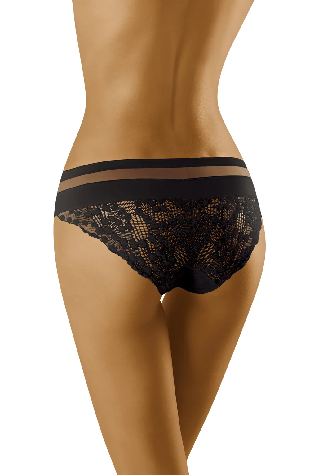 image 2 of Wolbar Leda Soft Lace Brief in Black - Everyday Lingerie