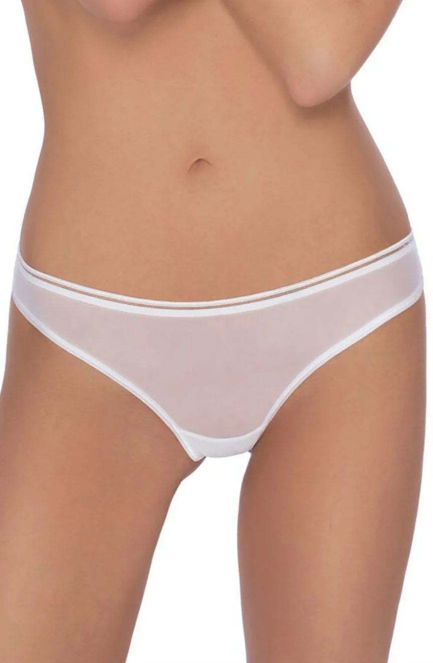 image of Roza Lica White Sheer Mesh Thong - Bridal & Everyday Lingerie