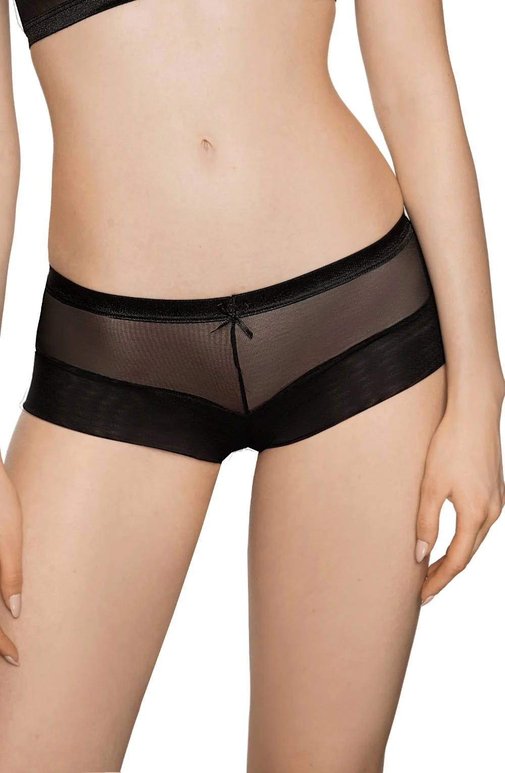 image 2 of Roza Lisbet Black Floral Applique Brief - Soft & Stretchy for Everyday Wear