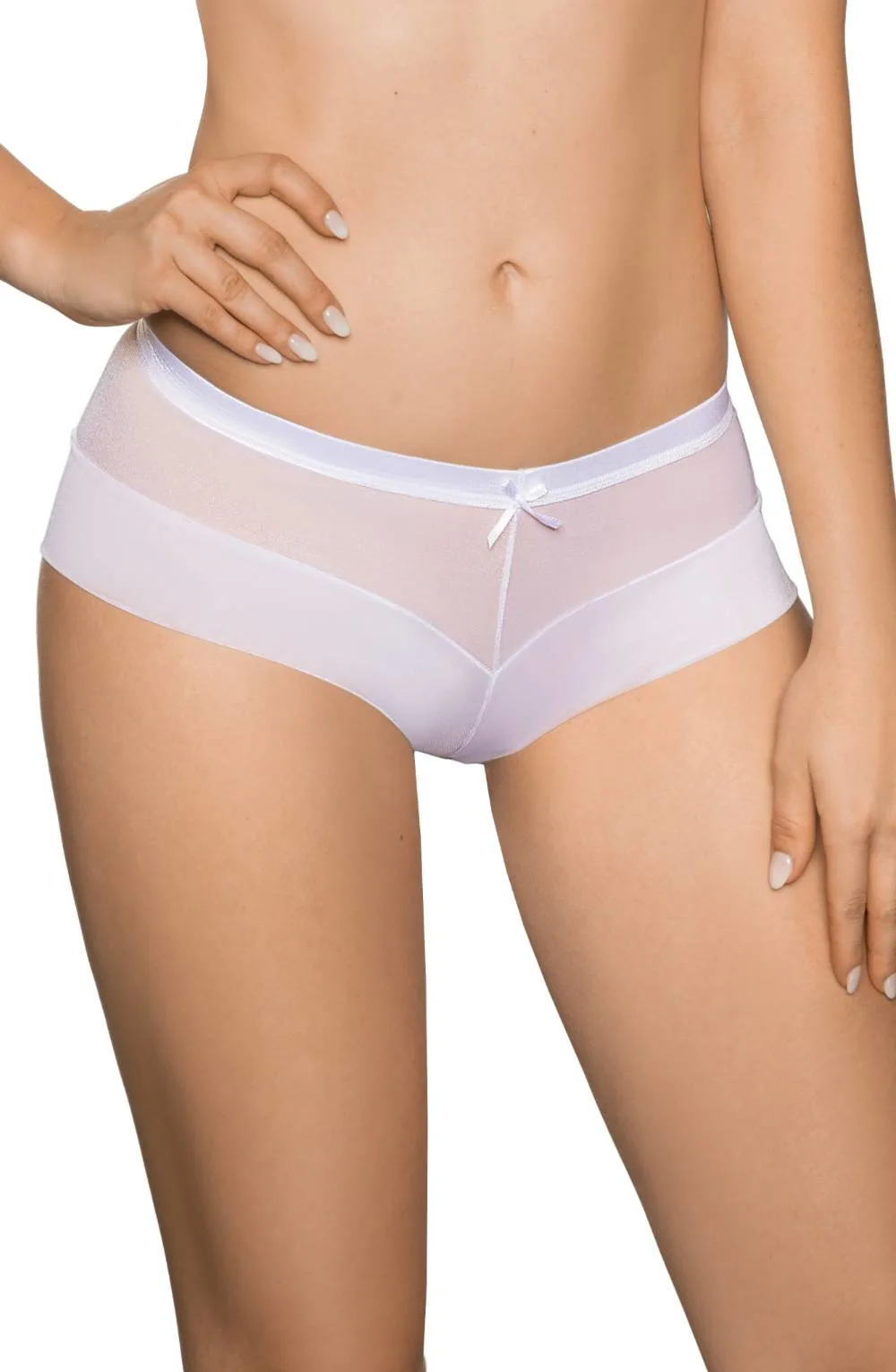 image 3 of Roza Lisbet White Floral Back Brief - Soft Stretch Fabric