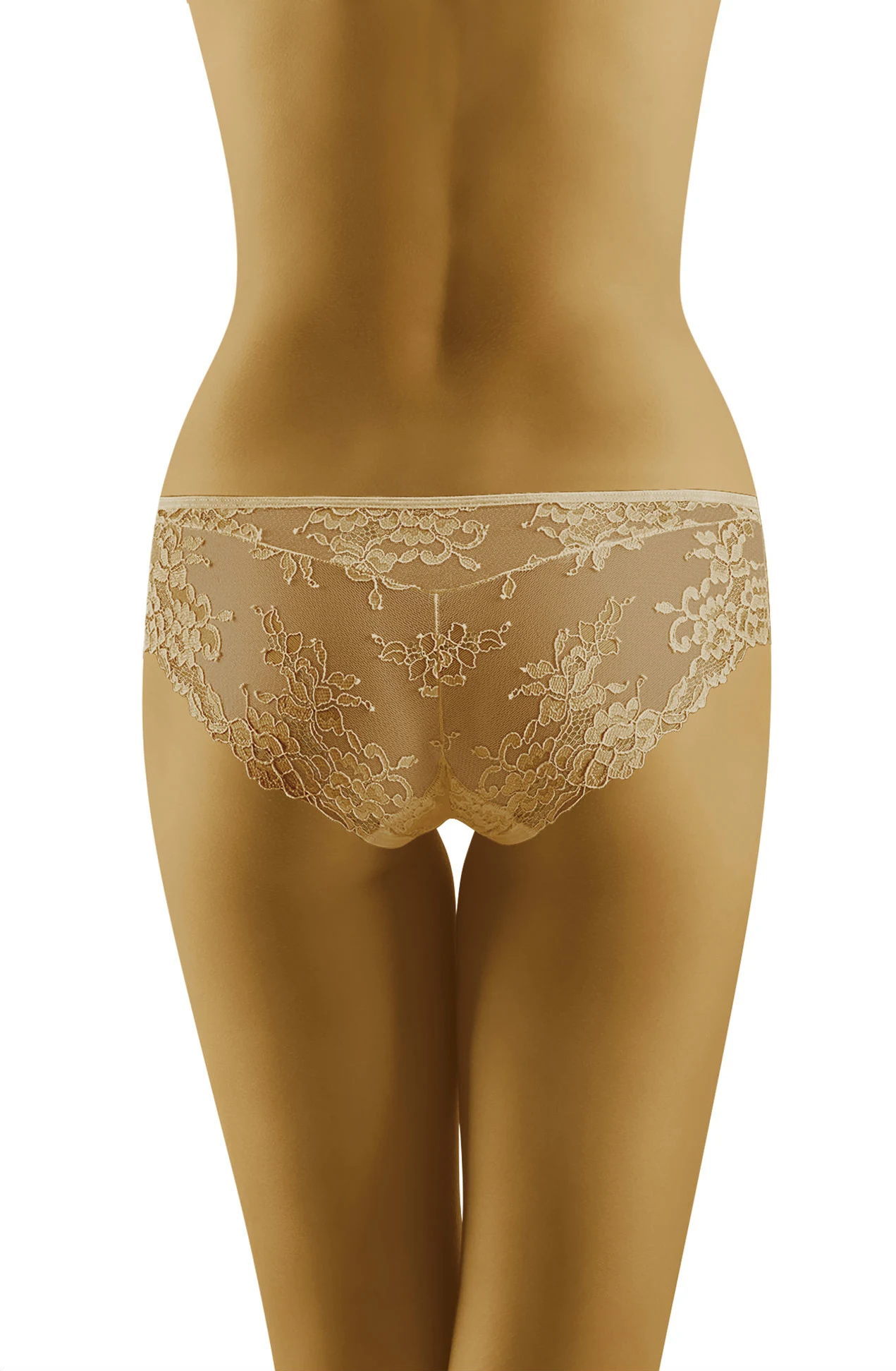 image 4 of Wolbar Lola - Beige Lace Trim Briefs for Everyday Comfort & Glamour