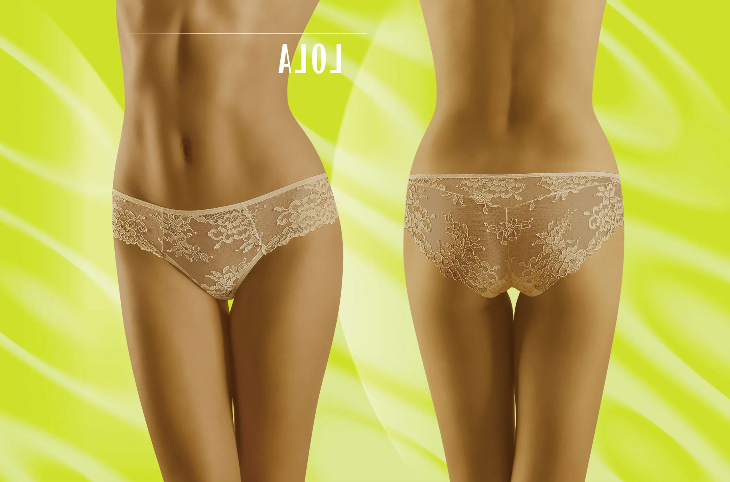 image 5 of Wolbar Lola - Beige Lace Trim Briefs for Everyday Comfort & Glamour