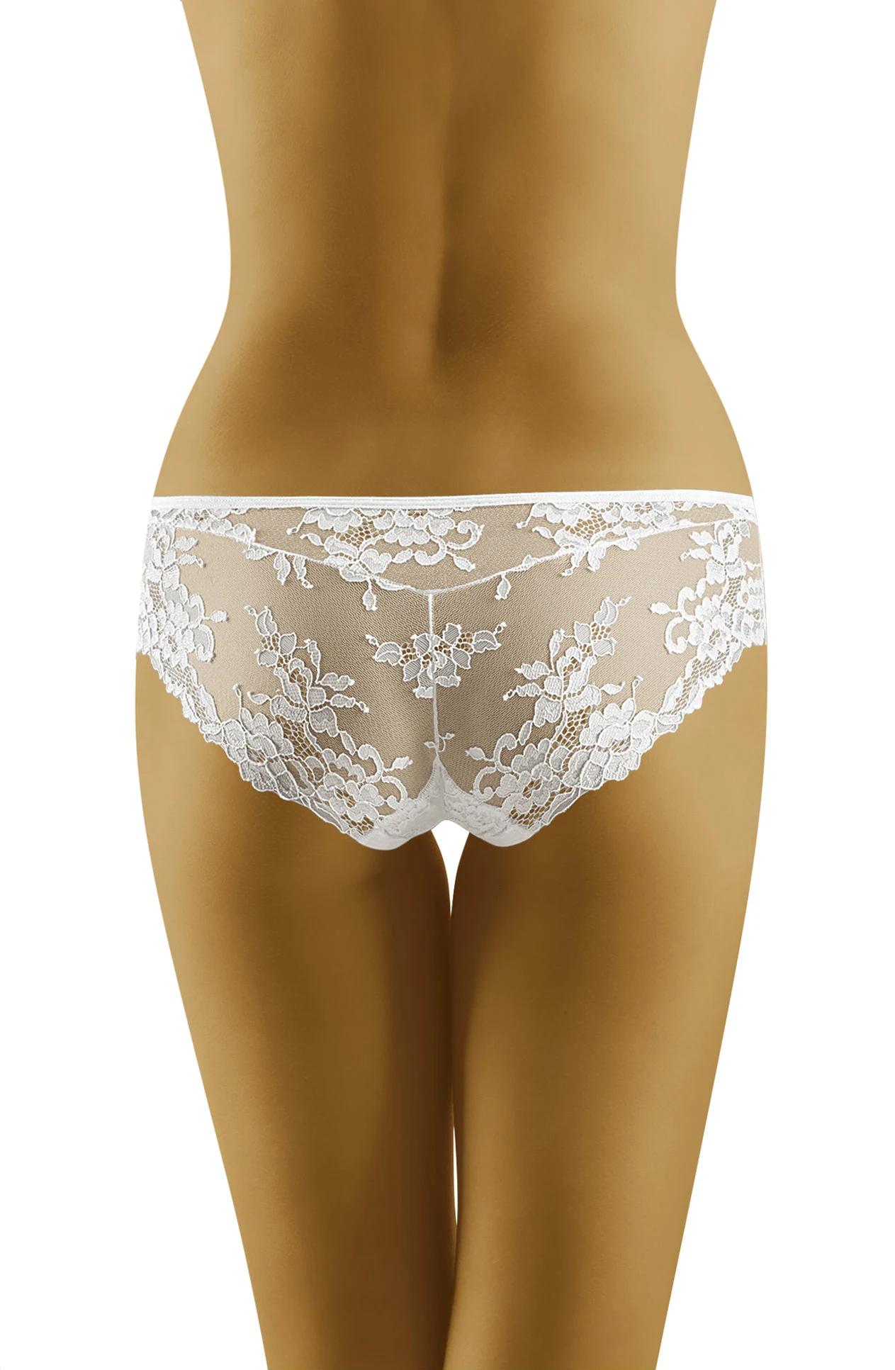 image 4 of Wolbar White Lace Trim Briefs - Soft & Stretchy