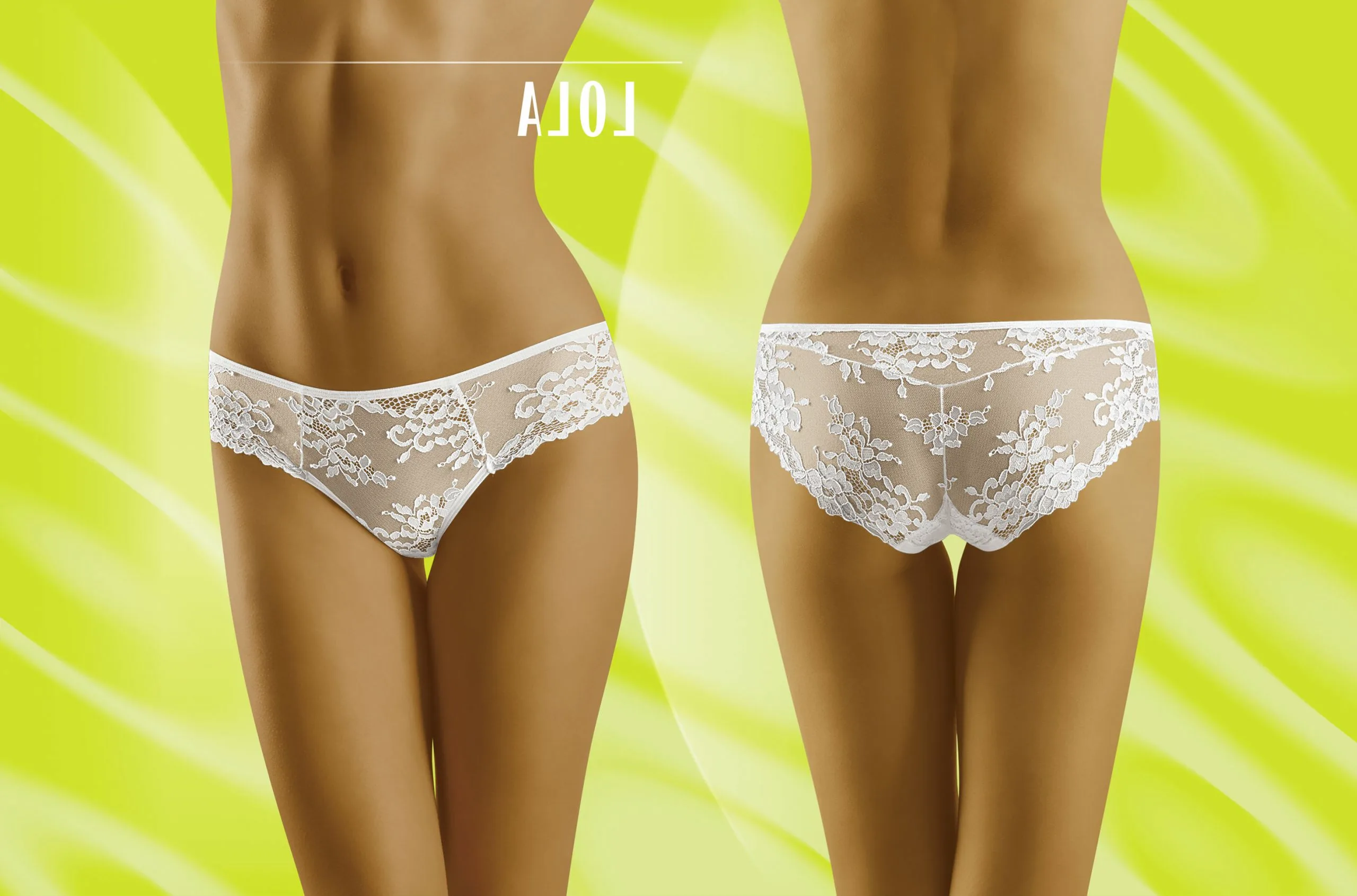 image 5 of Wolbar White Lace Trim Briefs - Soft & Stretchy