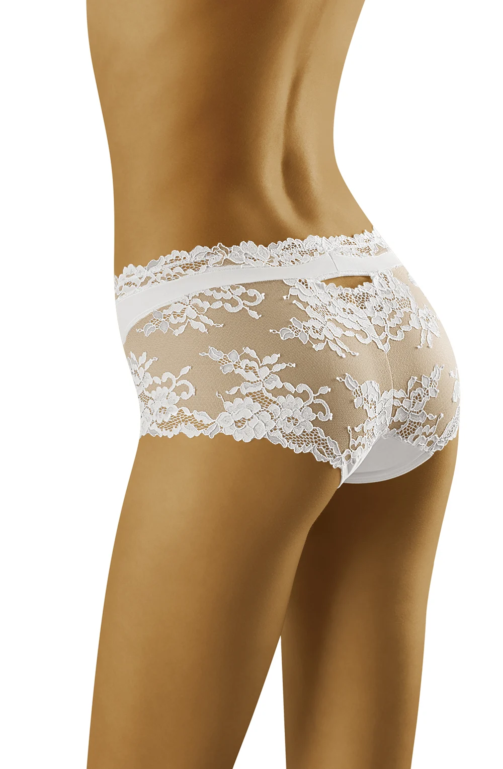 image 2 of Wolbar Luxa White Briefs - Elegant Floral Lace Everyday Underwear