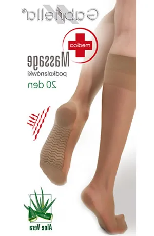 Gabriella Medica Knee-Highs - Prophylactic Foot Massage, Silky Beige