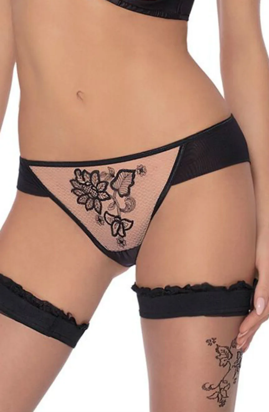 image of Roza Mehendi Embroidered Brief - Alluring Lingerie Set