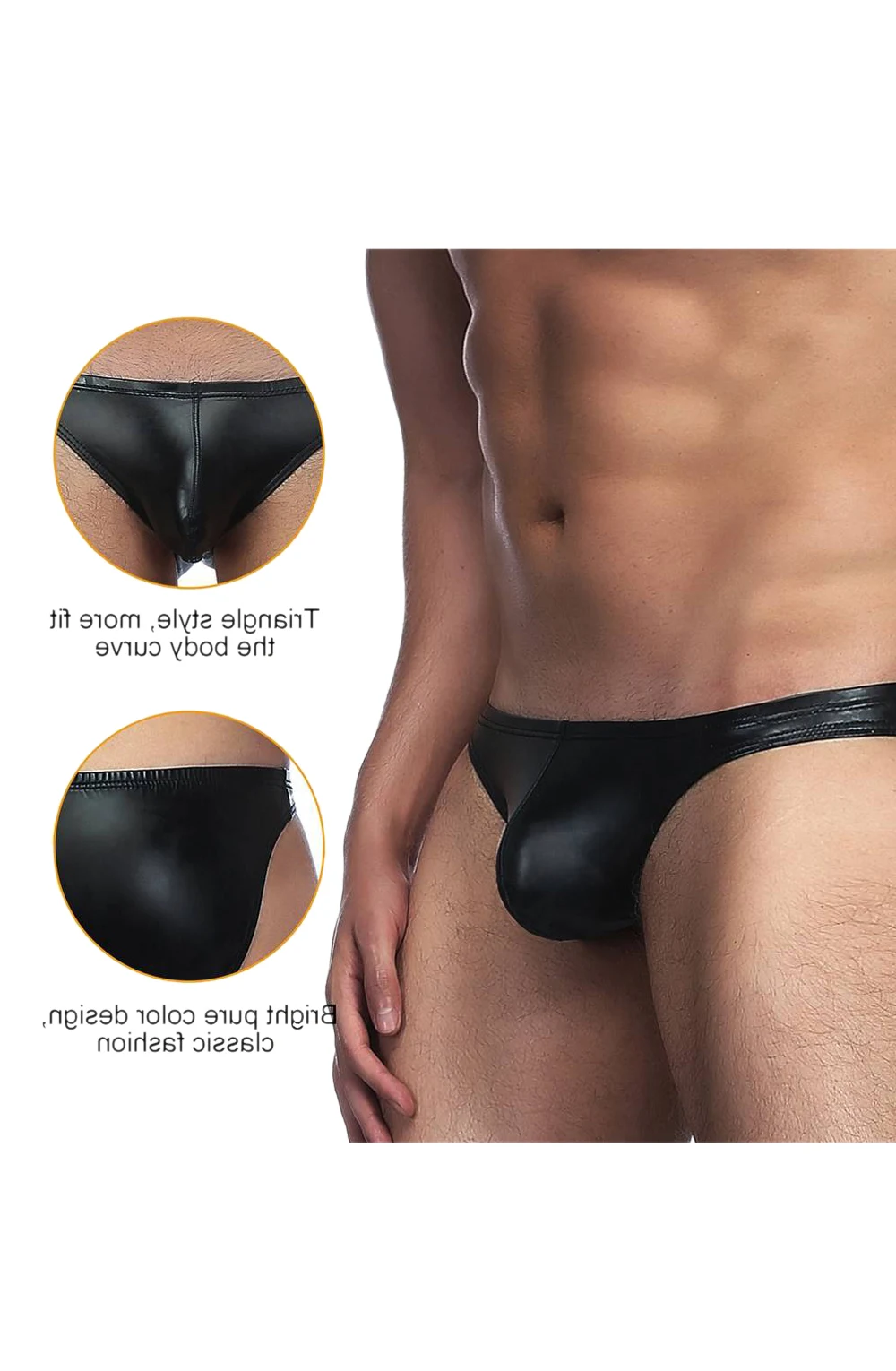 image 6 of YesX YX969 Black Wet Look Men's Brief - Sleek & Sexy