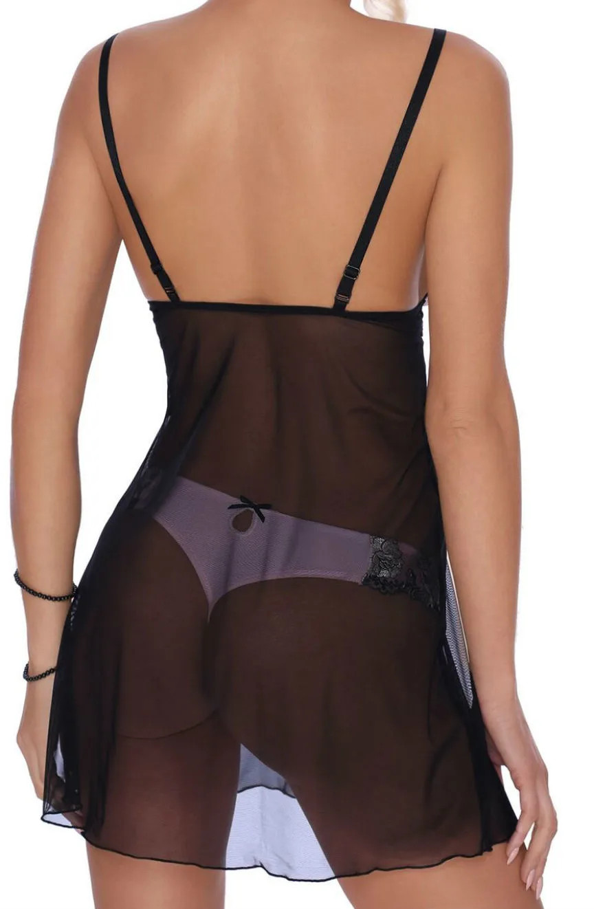 image 4 of Roza Natali Pink Embroidered Chemise for a Romantic Night