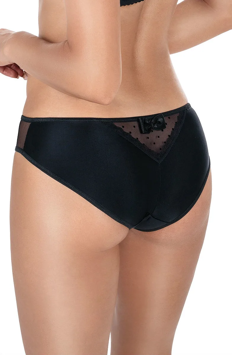 image 3 of Roza Nefer Black-Salmon Embroidered Brief - Seductive Everyday Style